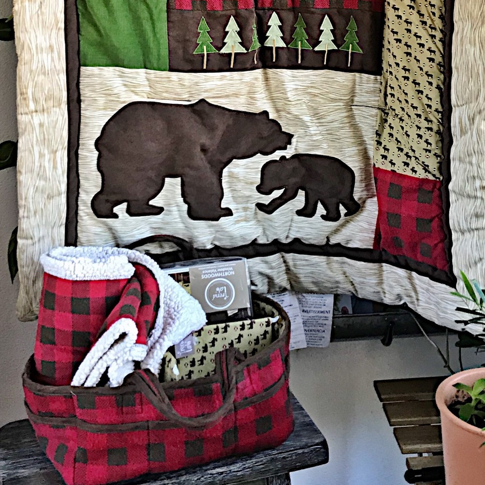 4 piece “Northwoods” baby bedding collection